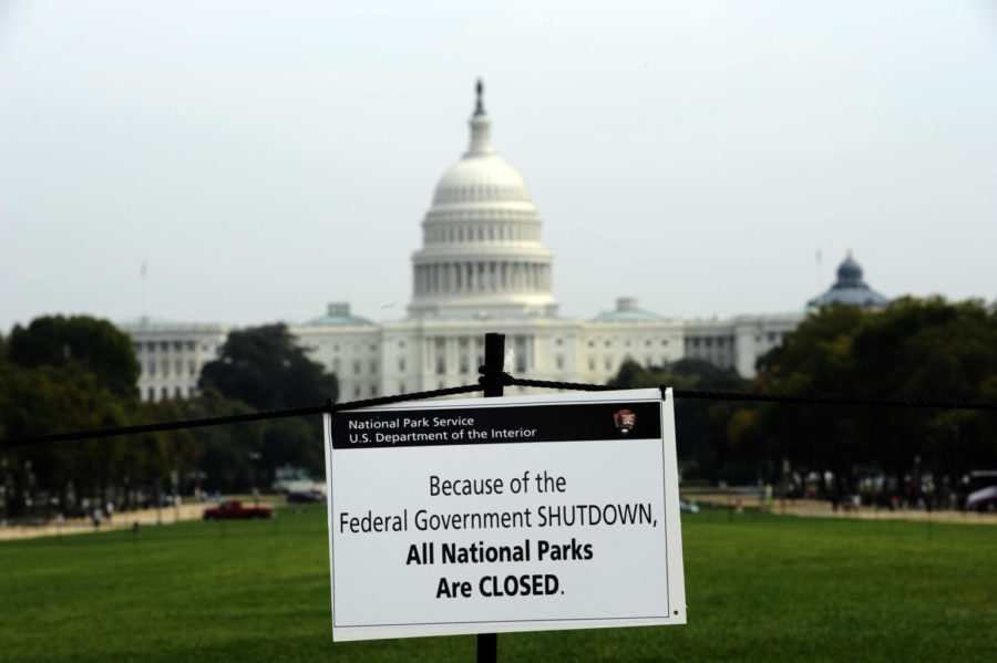 A closure sign is posted on the national mall near the US Capitol in Washington, DC, October 3, 2013, as seen during the third day of the federal government shutdown. US President Barack Obama on October 3, directly attacked Republican Speaker John Boehner, saying he could end a reckless US government shutdown in just five minutes. AFP Photo/Jewel Samad        (Photo credit should read JEWEL SAMAD/AFP/Getty Images)